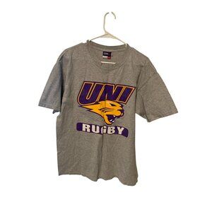 Campus One Womens Size Large Short Sleeve Pullover Tshirt tee Shirt Gray Purple